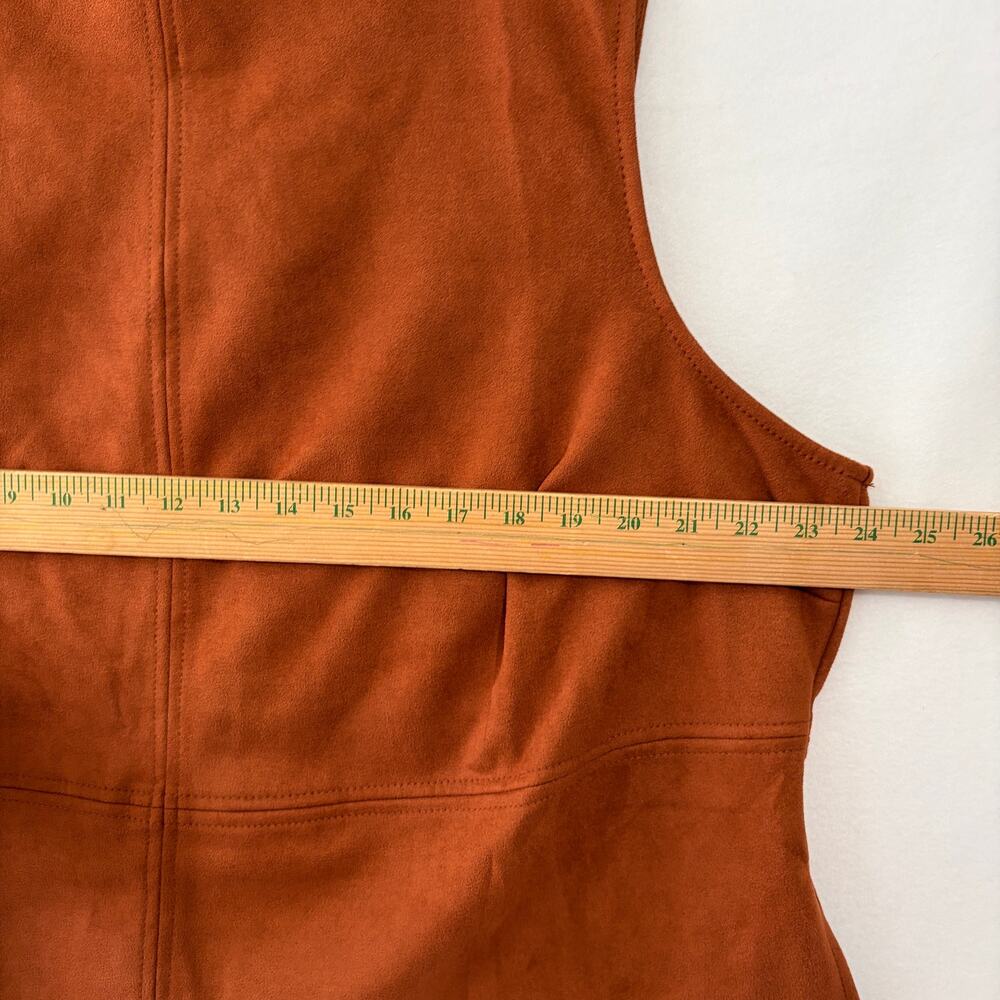 Eloquii Sleeveless Blouse Womens Plus 22 Brown Faux Suede High Neck Tank Top - Picture 7 of 11